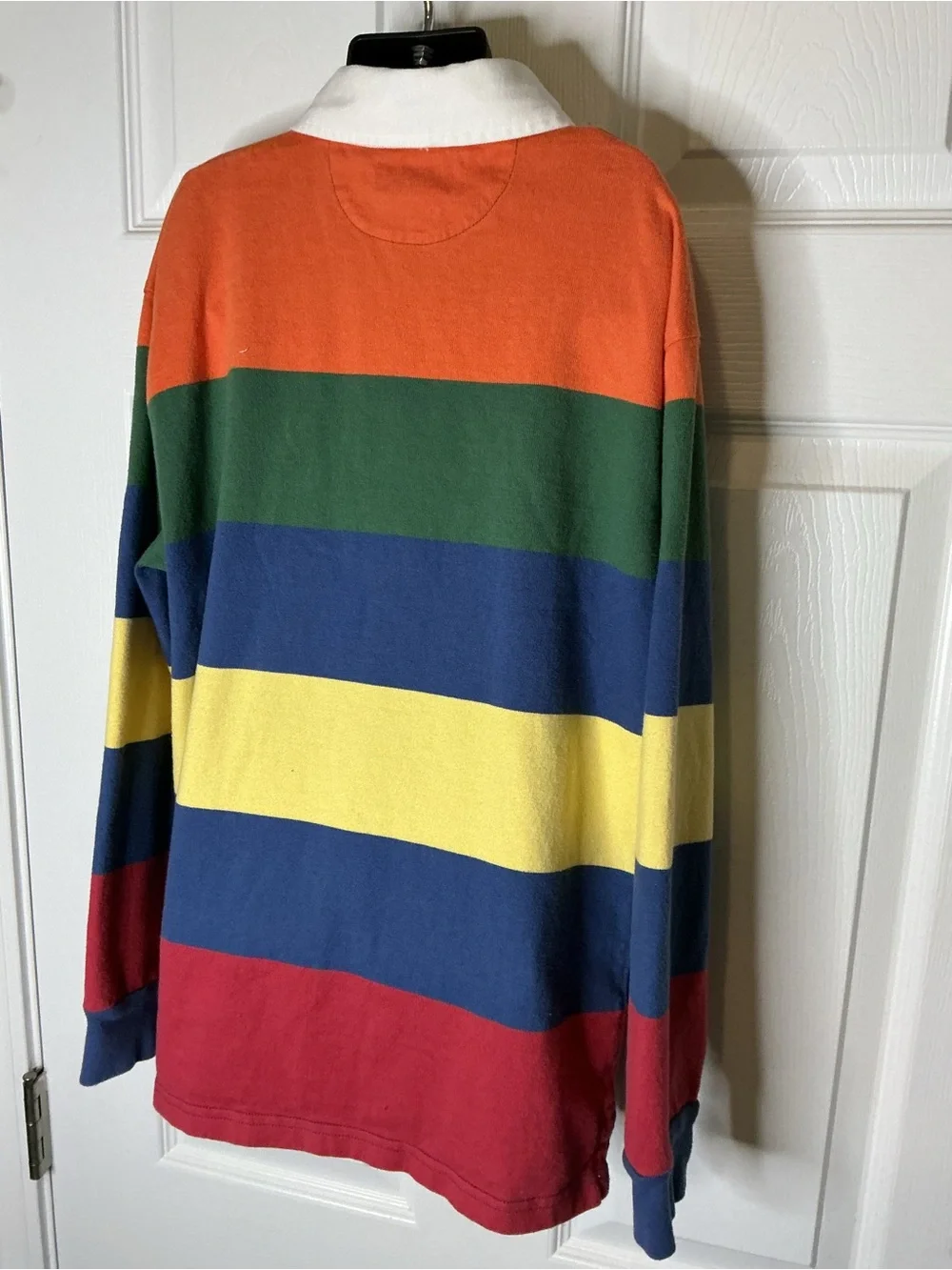 Ralph Lauren Multi-Color Striped Rugby Polo - Red, Orange, Green, Blue, Yellow